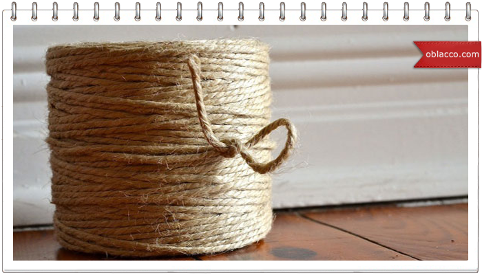 Интерьерная корзинка, плетеная из джута