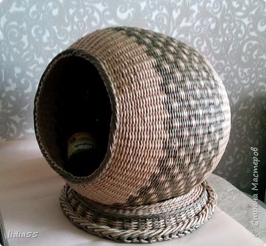 домик для кота плетение из газет
