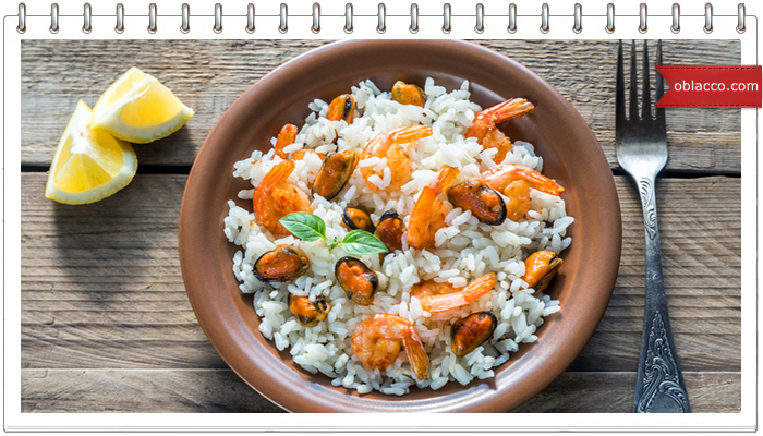 Пилав -  вкусное блюдо из риса с морепродуктами