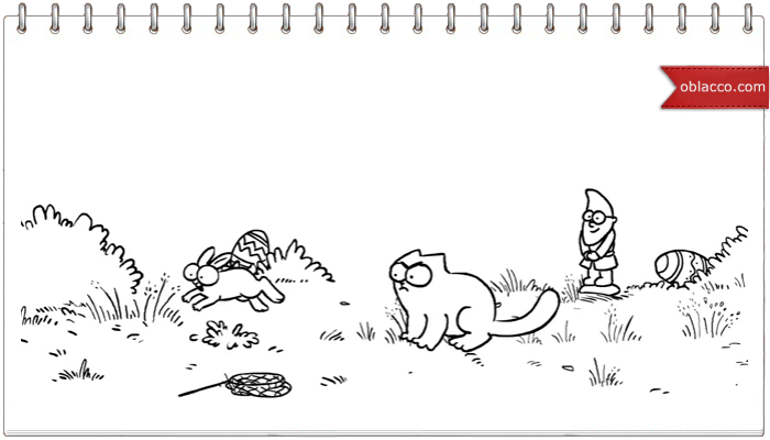 Simon’s Cat. Пасхальный котик и кролик