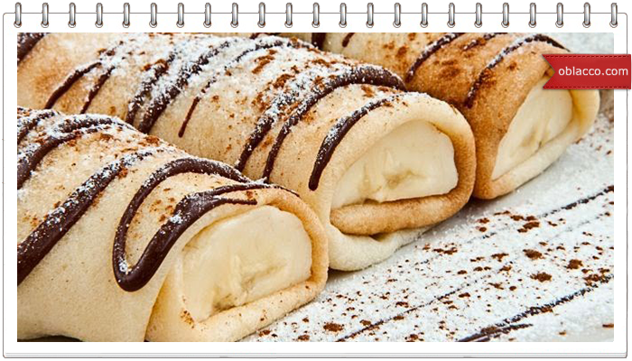 Блины с бананом и шоколадом